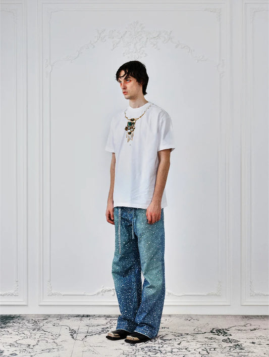 BORC Birth of Royal Child 20K Swarovski Diamond Pants Blue