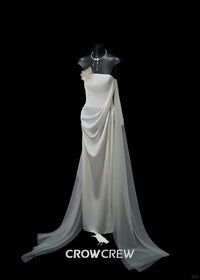 CROWCREW White Oriole Morning Mist Strapless Maxi Dress