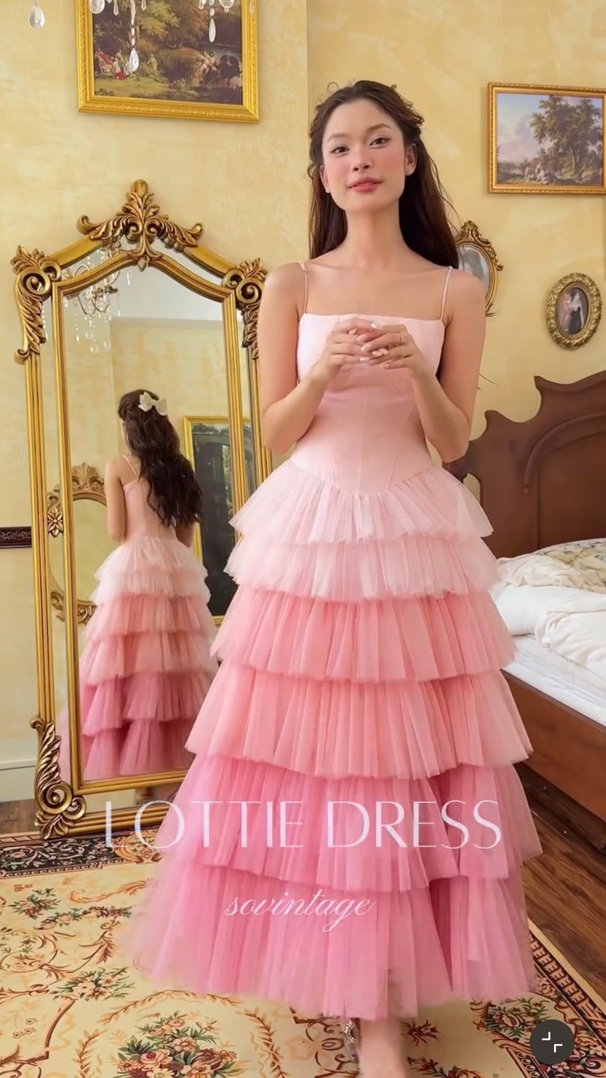 SoVintage Fenny Pink Tulle Tiered Dress
