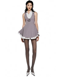 LSOUL Moore Gray Shirt Dress Two-Piece Set