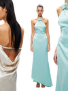 Halter Neck Strap Slim Fit Maxi Dress