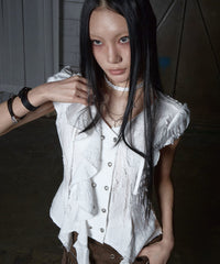 NOTKNOWING Mili Grunge Shirt (WHITE)