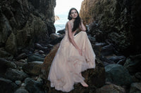 Sheer Luck Tidal Heavy Lace Corset Tulle Dress (Pink)