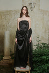 CROWCREW Night Butterfly Mist-Shrouded Strapless Dress