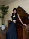 CROWCREW Ancient Greek Opulent Cross-Back Maxi Dress