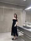 CROWCREW Nightfall Gathered Slim-Fit Dress