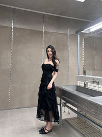 CROWCREW Nightfall Gathered Slim-Fit Dress