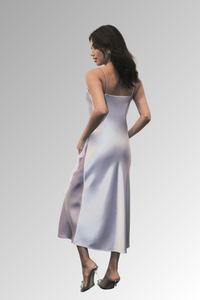 Seraphina Ruffle Midi Dress (Lavender)