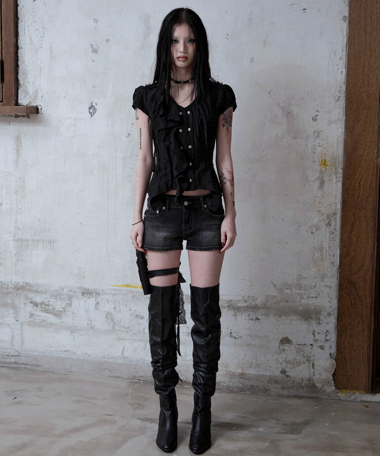 NOTKNOWING Mili Grunge Shirt (BLACK)