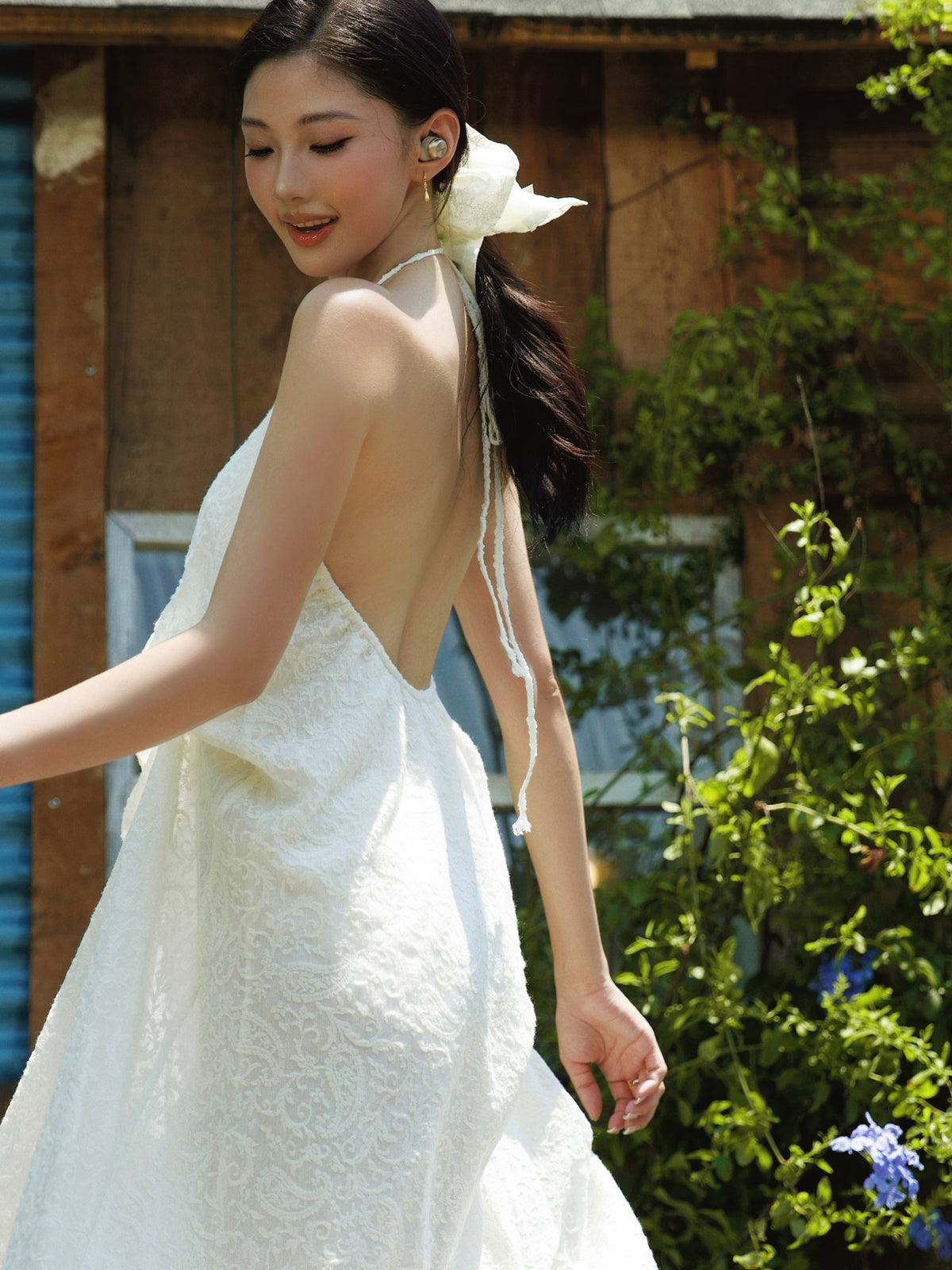 CROWCREW Mist-Kissed Pleated Dress