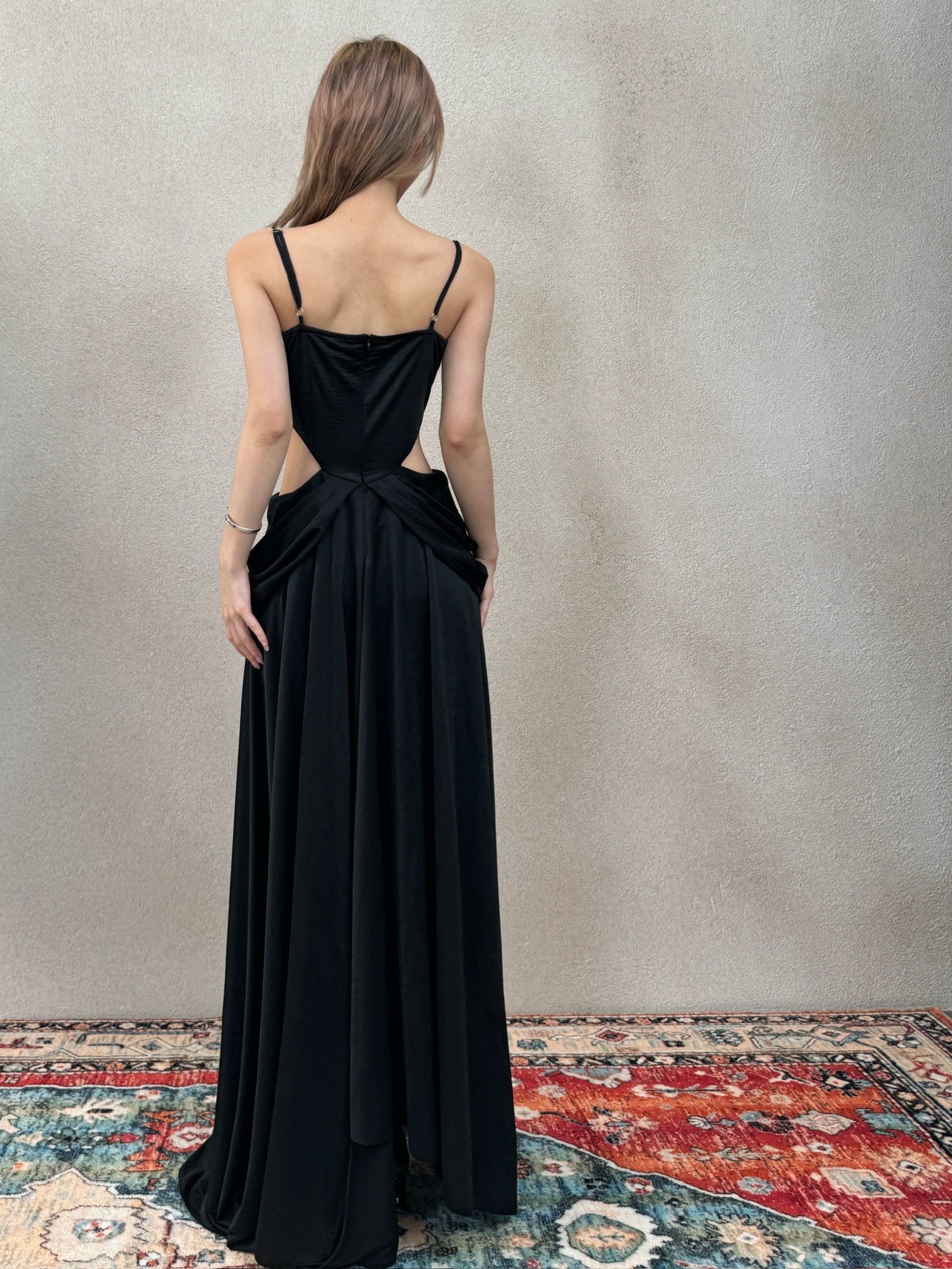 CROWCREW Ancient Greek Opulent Cross-Back Maxi Dress