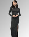 Metallic Qipao Maxi Dress