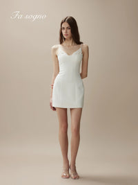 Fa Sogno White Camellia Shadow Mini Dress product image 1