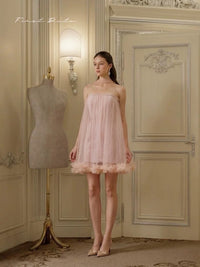 FirstDate Pink Tulle Puff Dress