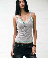 NOTKNOWING Lace Layered Cami Set(MINT)