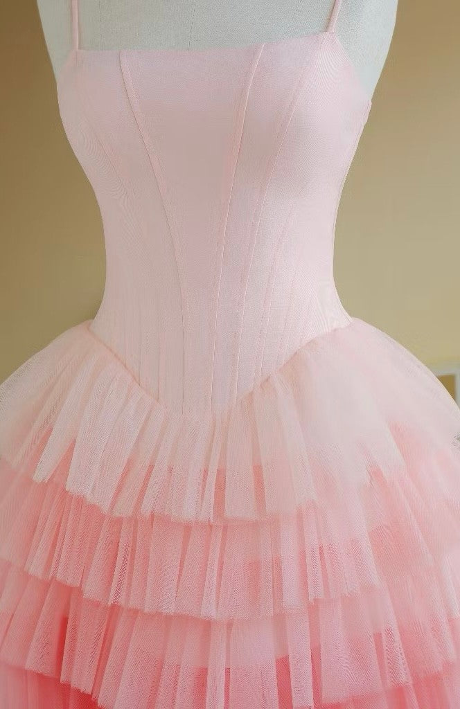 SoVintage Fenny Pink Tulle Tiered Dress