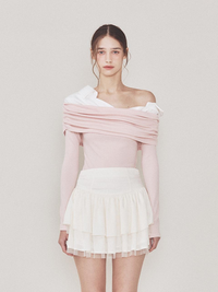 Not Your Rose Lily Off-Shoulder Long-Sleeve Top Pink