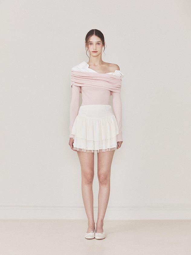 Not Your Rose Lily Off-Shoulder Long-Sleeve Top Pink