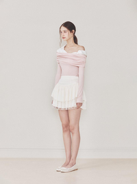 Not Your Rose Lily Off-Shoulder Long-Sleeve Top Pink