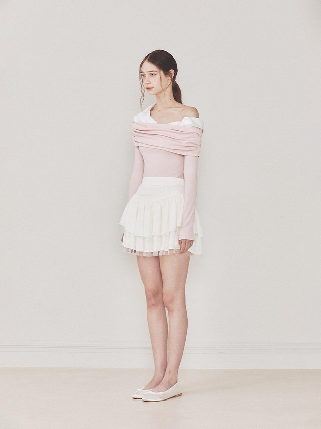 Not Your Rose Lily Off-Shoulder Long-Sleeve Top Pink