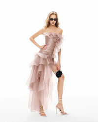 MUST HAVE Resort Lilac Rolled-Edge Strapless Dress