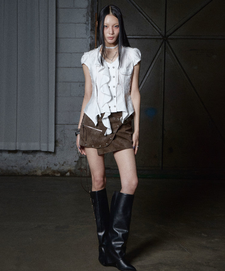 NOTKNOWING Mili Grunge Shirt (WHITE)