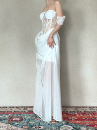 CROWCREW White Mist Fishbone Double-Layer Dress
