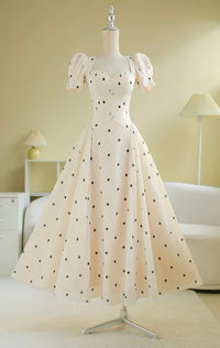 SoVintage Claudi Polka Dot French Square-Neck Dress