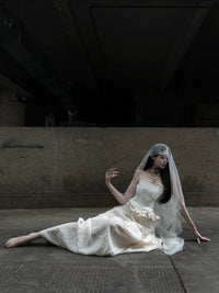 CROWCREW White Mist Fishbone Strapless Dress