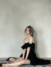 CROWCREW Nightfall Gathered Slim-Fit Dress