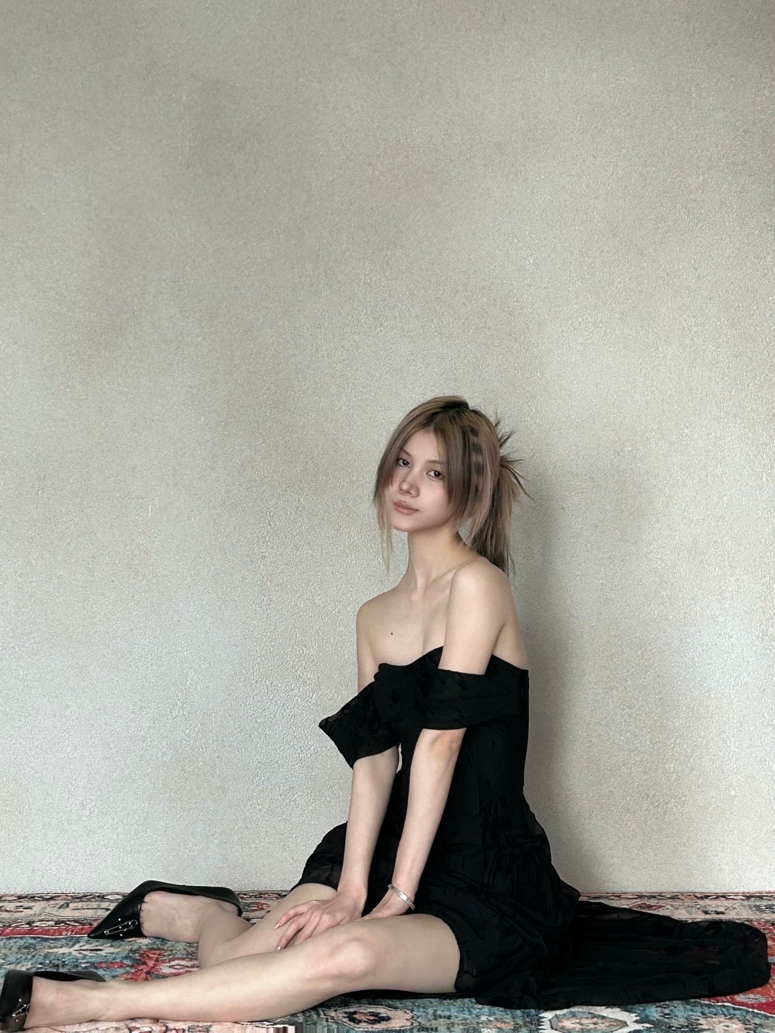 CROWCREW Nightfall Gathered Slim-Fit Dress