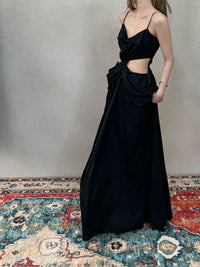 CROWCREW Ancient Greek Opulent Cross-Back Maxi Dress