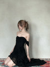 CROWCREW Nightfall Gathered Slim-Fit Dress