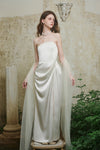 CROWCREW White Oriole Morning Mist Strapless Maxi Dress