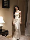 CROWCREW White Oriole Morning Mist Strapless Maxi Dress