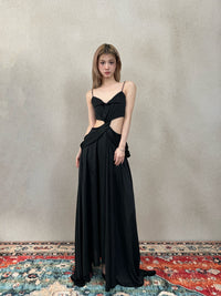 CROWCREW Ancient Greek Opulent Cross-Back Maxi Dress