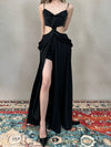 CROWCREW Ancient Greek Opulent Cross-Back Maxi Dress