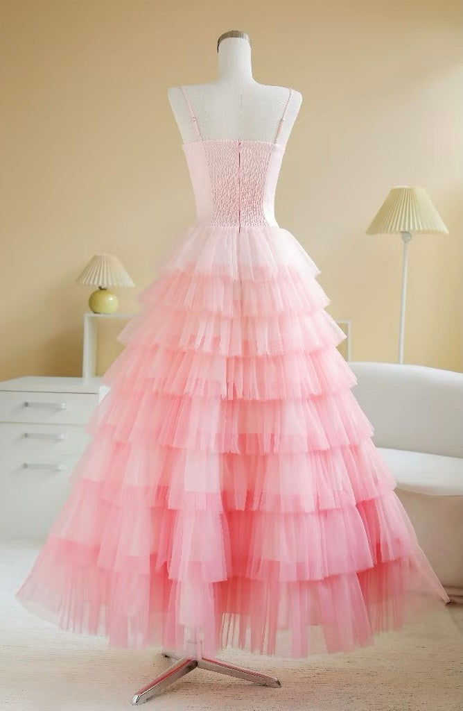 SoVintage Fenny Pink Tulle Tiered Dress