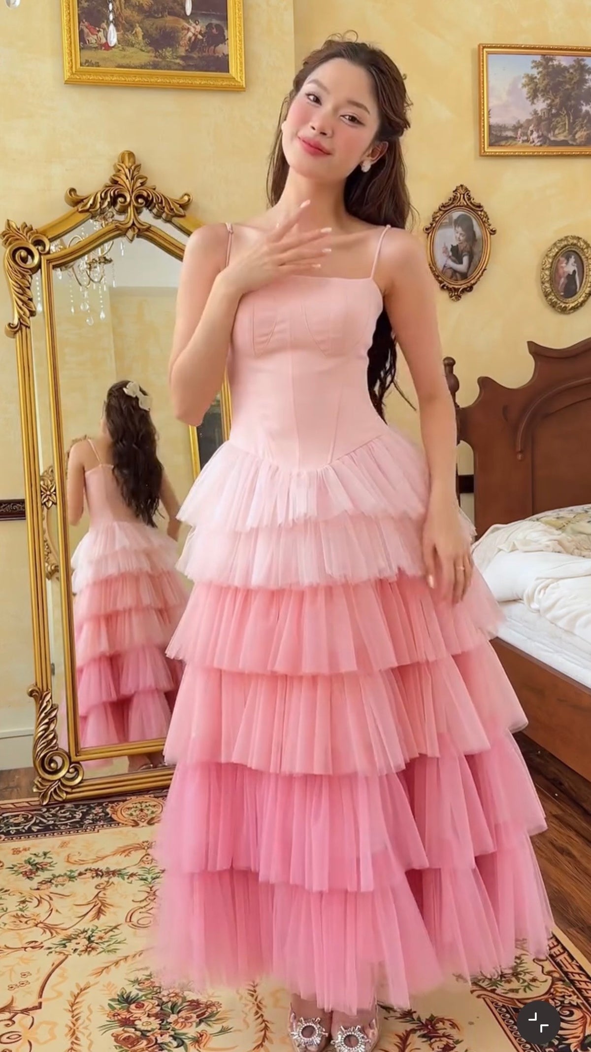 SoVintage Fenny Pink Tulle Tiered Dress