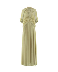 MOLLYNISTA Mesh Knit Cape Dress (Pomelo Olive)