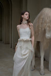 CROWCREW White Mist Fishbone Strapless Dress