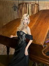 CROWCREW Obsidian Fishbone Strapless Dress