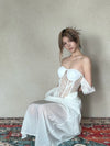 CROWCREW White Mist Fishbone Double-Layer Dress