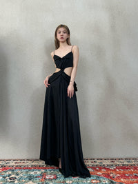 CROWCREW Ancient Greek Opulent Cross-Back Maxi Dress