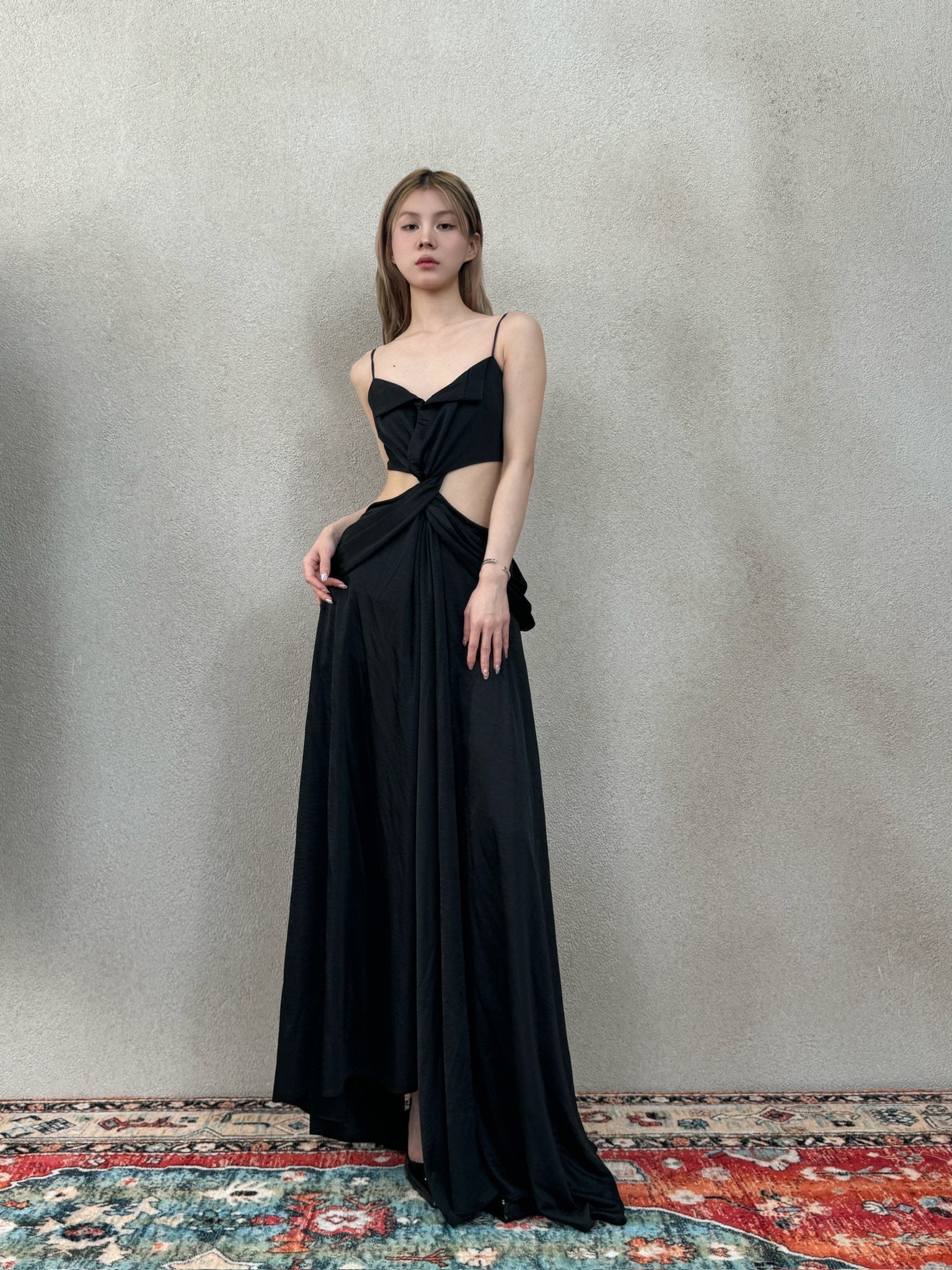 CROWCREW Ancient Greek Opulent Cross-Back Maxi Dress