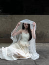 CROWCREW White Mist Fishbone Strapless Dress
