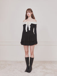 Not Your Rose Blair Off-Shoulder Bow Long-Sleeve Top