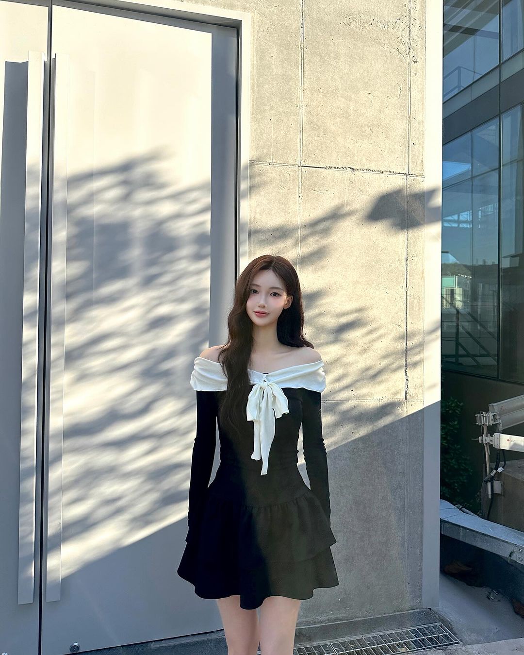 Not Your Rose Blair Off-Shoulder Bow Long-Sleeve Top