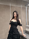 CROWCREW Nightfall Gathered Slim-Fit Dress