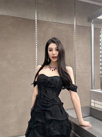 CROWCREW Nightfall Gathered Slim-Fit Dress